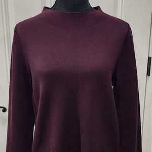 Eileen Fisher Elegant Burgundy Long Sleeve Sweater